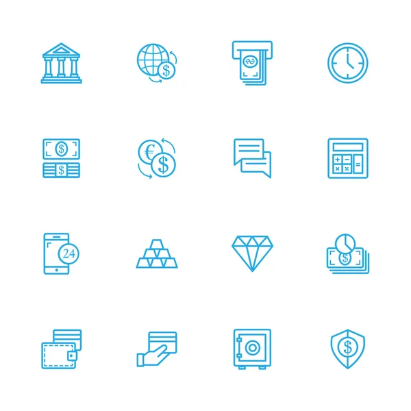 Banking line icons, Finance line icon set — Stock Vector