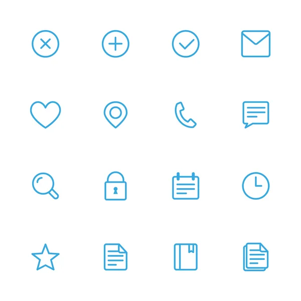 Diverse blå linjen av ikoner — Stock vektor