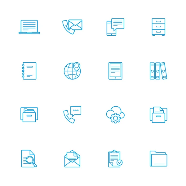 Bussines et icônes de ligne de bureau — Image vectorielle