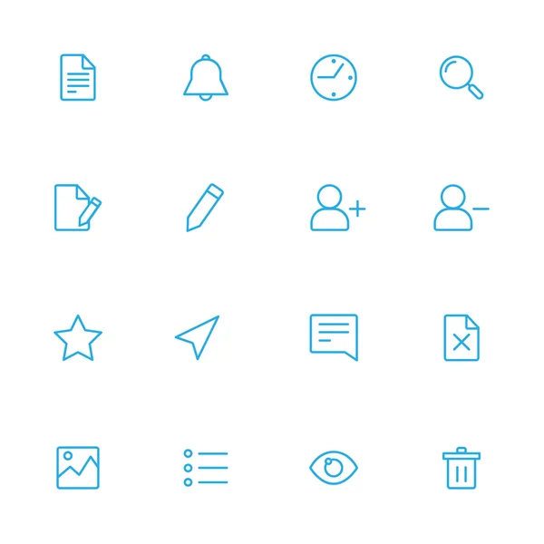 Verschiedene Web Blue Line Icons für den Benutzer — Stockvektor