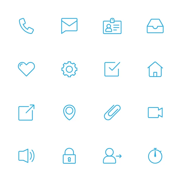 Web iconos de línea azul — Vector de stock