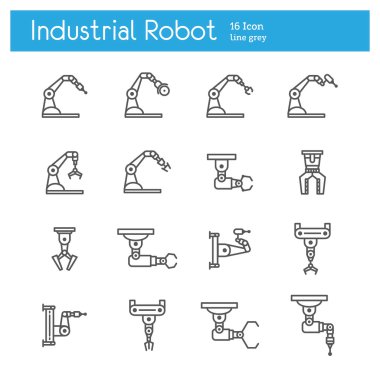 Endüstriyel robot satır simgeler 