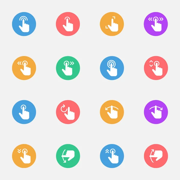 Icone touch screen piatto icone — Vettoriale Stock