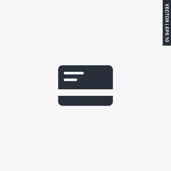 Karte Kreditkarte Hochwertige Flache Ikone Vektor Logo Konzept Für Webgrafik — Stockvektor