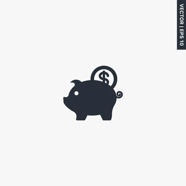 Piggy Money Bank Premium Quality Flat Icon Vector Logo Concept — Stock Vector