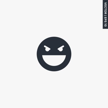 Kızgın, kaliteli daire ikonu. Web grafikleri için vektör logosu konsepti, EPS 10
