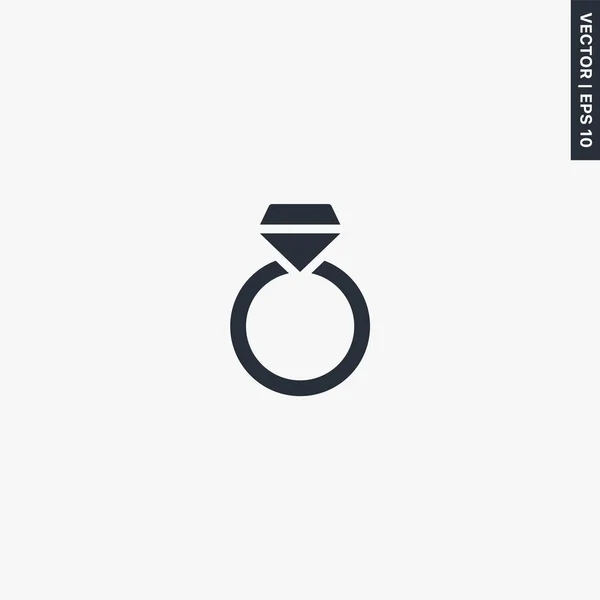Обручальное Кольцо Плоская Икона Высшего Качества Векторный Логотип Веб Графики — стоковый вектор