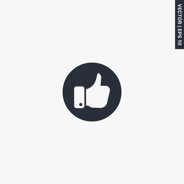 Пальцем Вверх Плоский Значок Премиум Класса Векторный Логотип Веб Графики — стоковый вектор