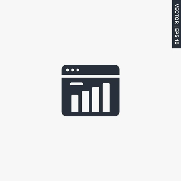 Webbstatistik Förstklassig Platt Ikon Vektorns Logotyp För Webbgrafik Eps — Stock vektor