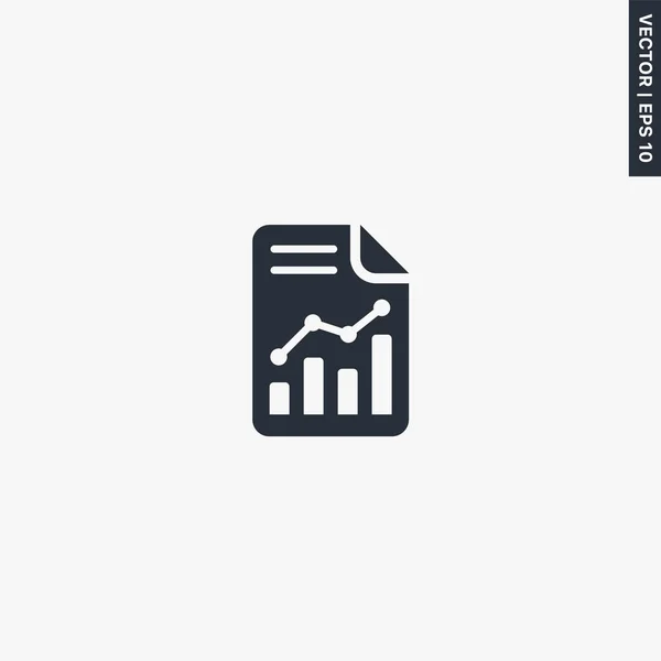 Chart Документ Плоская Икона Премиум Класса Векторный Логотип Веб Графики — стоковый вектор