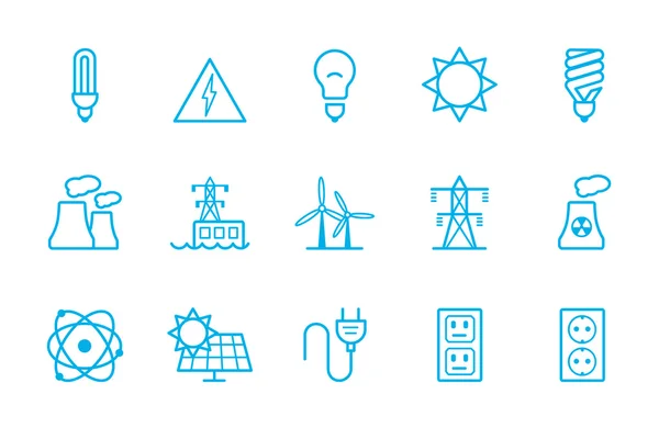 Energy icons line — Stock Vector