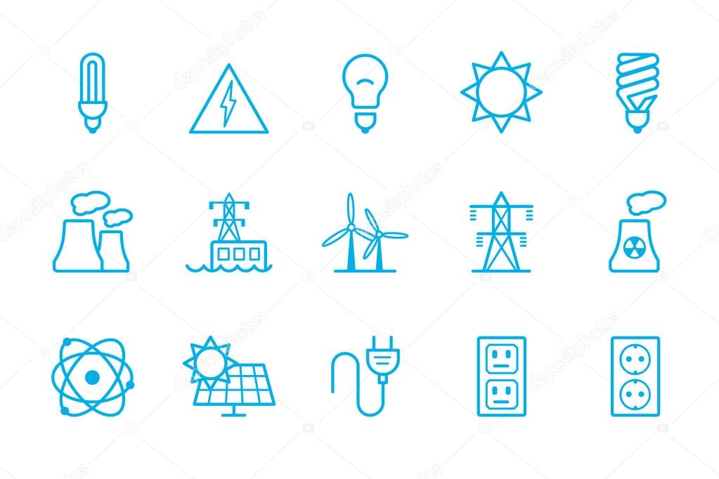 Energy icons line