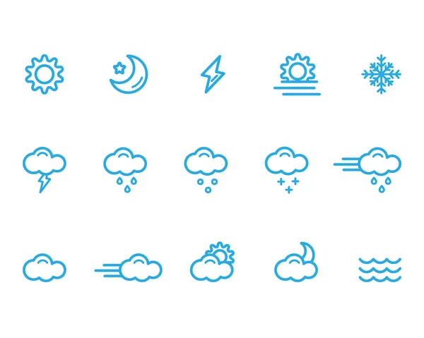 Meteo simgeler, hava durumu simgeleri — Stok Vektör