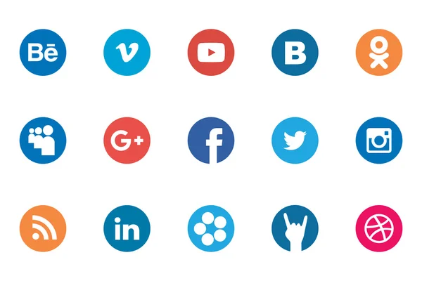 Iconos de redes sociales — Vector de stock