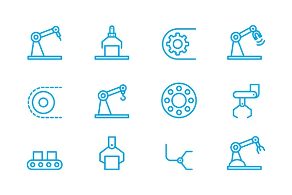 Industrial robot icons — Stock Vector