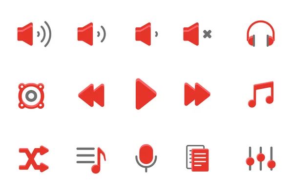 Iconos de música, icono del reproductor — Archivo Imágenes Vectoriales