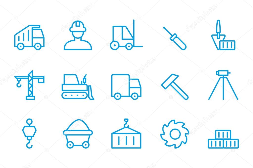 Building icons Construction icons