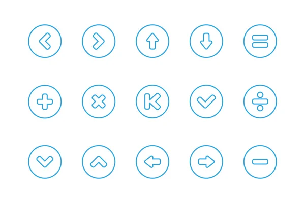 Sinais Ícones de linha de controle — Vetor de Stock