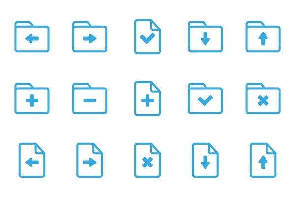 Icônes de ligne de dossier — Image vectorielle