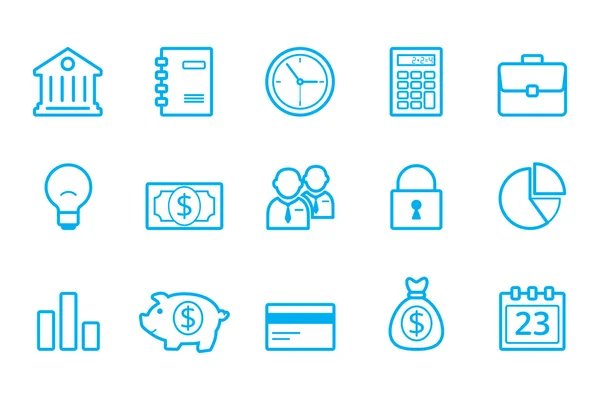 Bank line icons, business line icons — Stock Vector