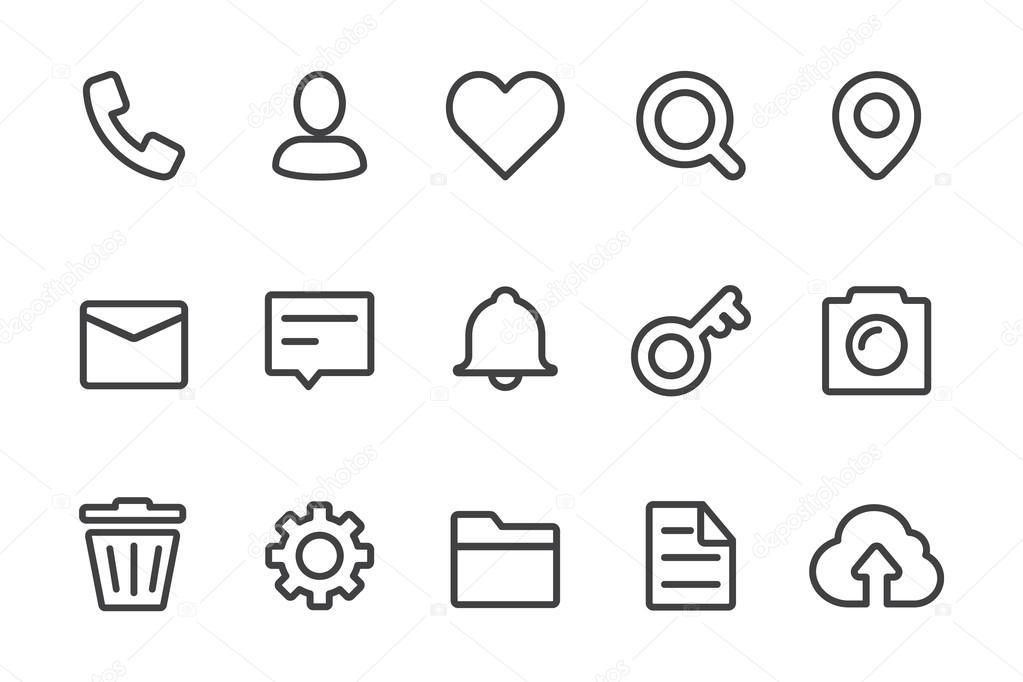 Miscellaneous line icons