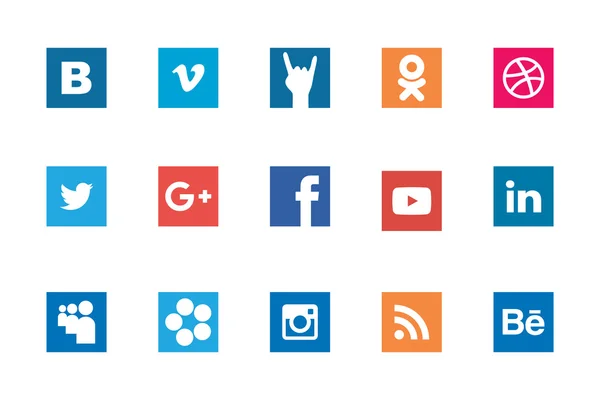 Icono cuadrado social — Vector de stock