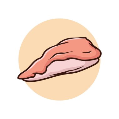 Tavuk, tavuk göğsü çizgi filmi ve basit bir gradyanı var. Tavuk göğsü çizimi