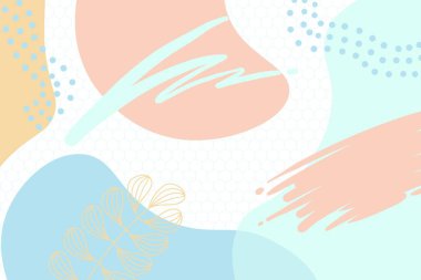 renkli Memphis modern soyut şekiller Tosca pembe ve altıgen arka plan vektörü