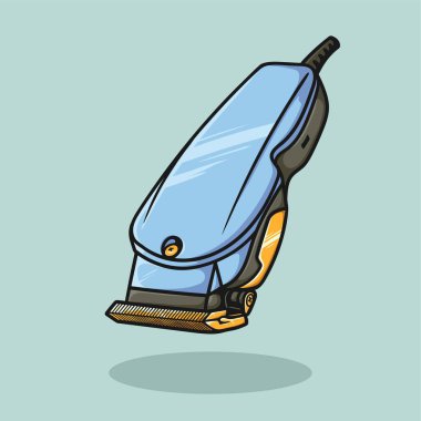 Clipper Berber Dükkanı Düz Çizgi El Çizim Vektörü izole edildi