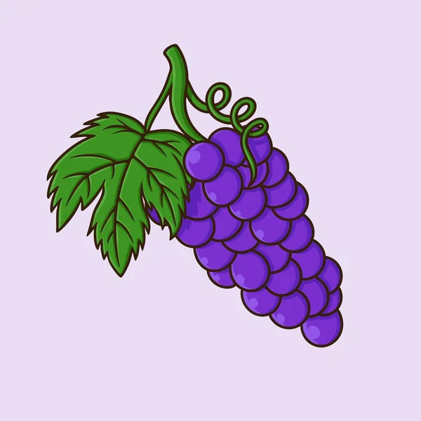 Traubenfrucht Cartoon Vector Isoliert — Stockvektor