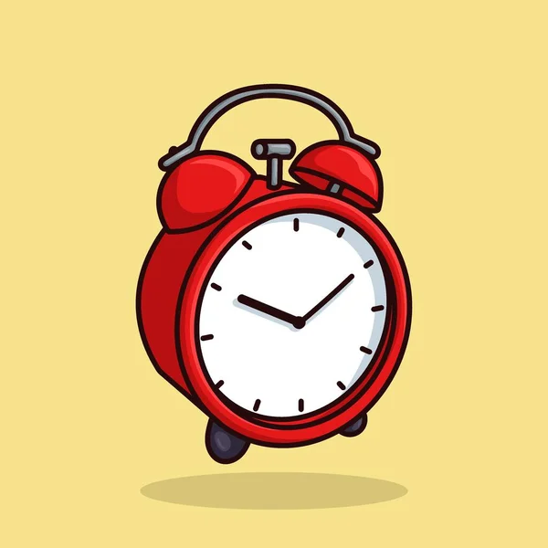 Red Alarm Clock Object Concept Cartoon Icon Vector — Stockový vektor