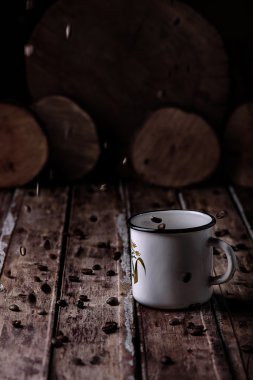 Sıcak kahve ve kahve fasulye