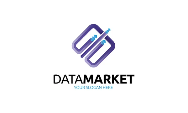 Логотип рынка данных — стоковый вектор