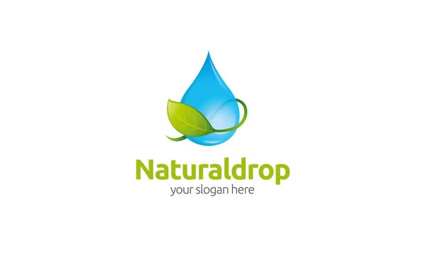 Naturliga droppe logotyp — Stock vektor