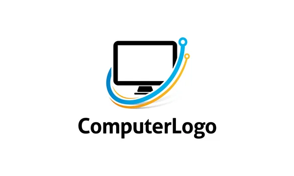 Computer Logo — Stock Vector