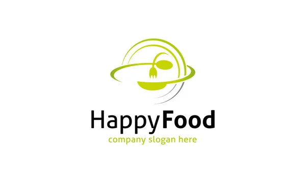Logotipo de comida feliz — Vetor de Stock