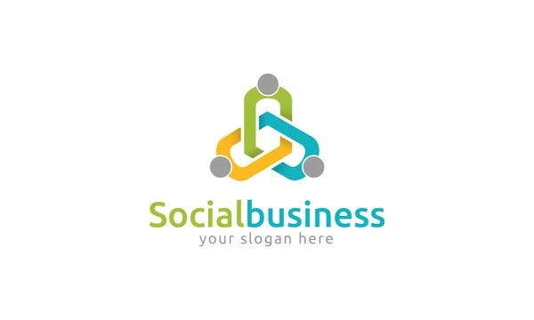 Logotipo del negocio social — Vector de stock
