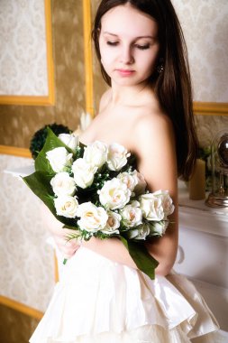 Güzel gelin düğün portre kapalı