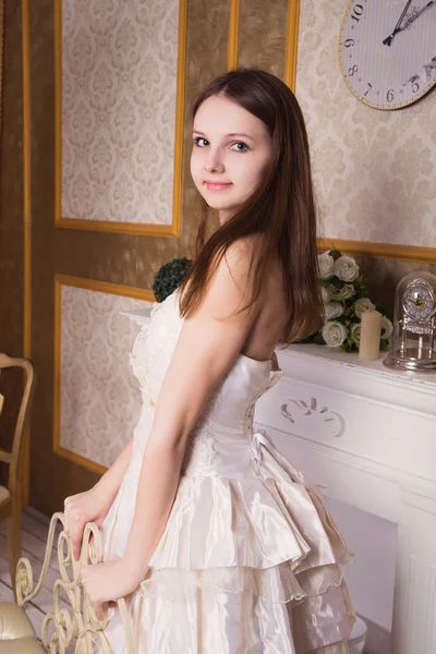 Beautiful Bride Wedding Portrait Indoors — Stock Photo, Image