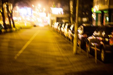 Ufuk yol gece zamanında. Arka plan