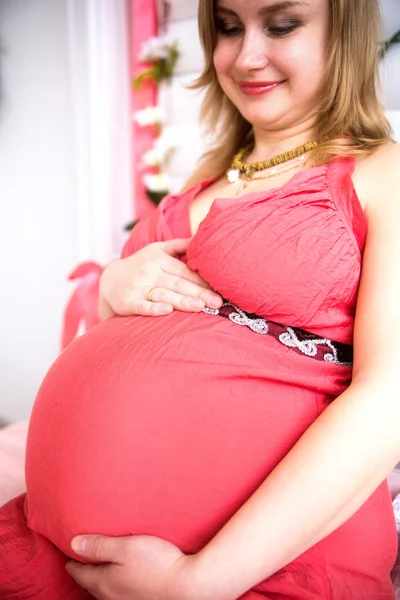 Closeup těhotné bříško — Stock fotografie