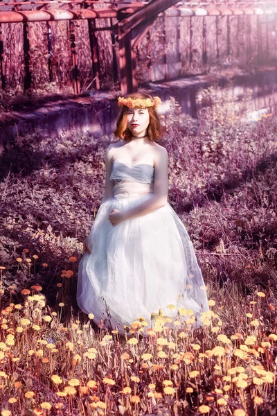 Princess i lila fairy garden — Stockfoto