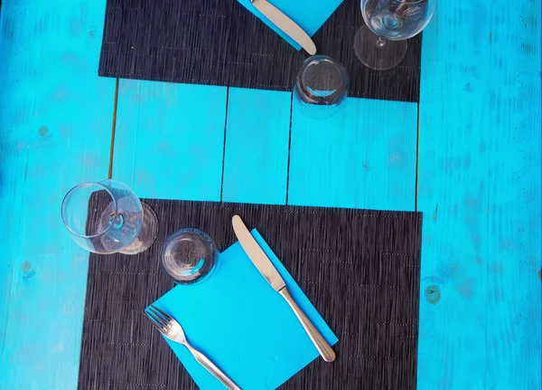 Tisch im Restaurant. Ansicht von oben — Stockfoto