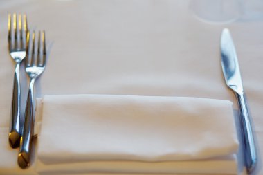 Çatal, bıçak ve peçete