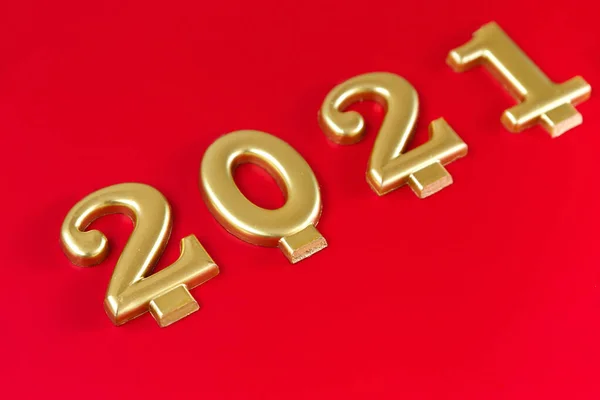 Happy New Year 2021 Celebration Golden Numbers 2021 Symbol Coming — Stock Photo, Image