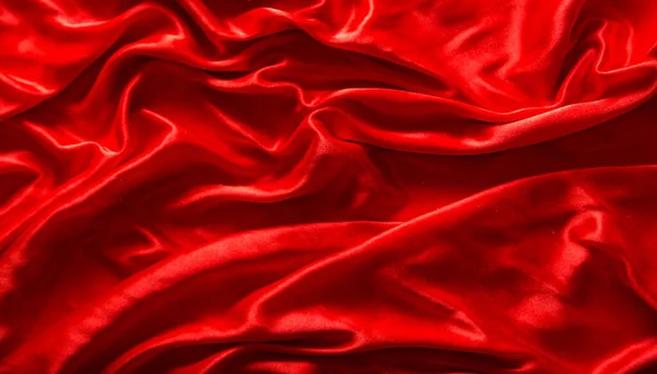 Textura de seda roja o tela de lujo satinado puede utilizar como fondo abstracto. Vista superior. — Foto de Stock