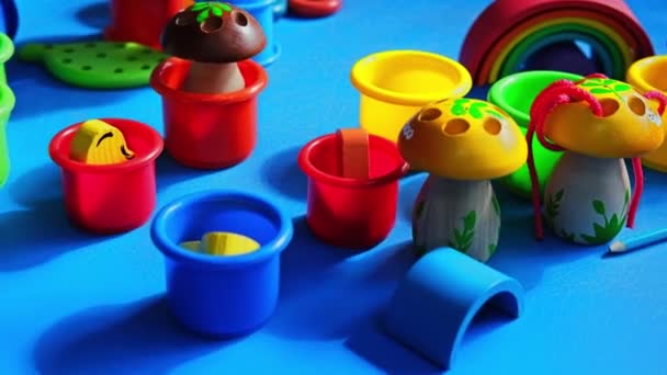 Existe Nombreux Jeux Éducatifs Colorés Pour Enfants Des Jouets Conçus — Video