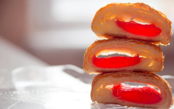 A pyramid of sliced croissant — Stock Photo, Image