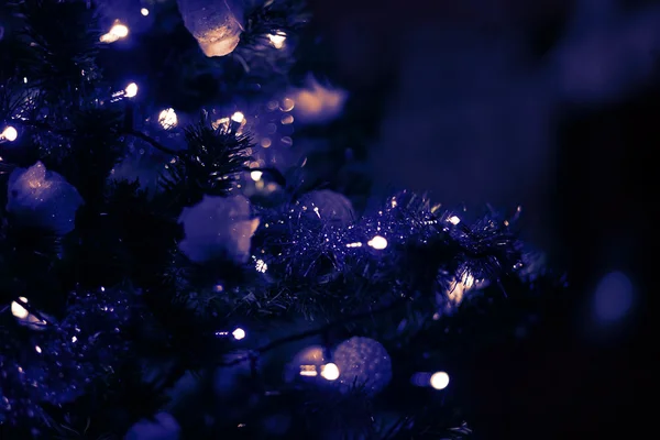 Fond violet avec arbre de Noël — Photo