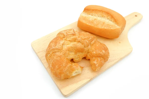 Mini franska baguetter och croissanter — Stockfoto